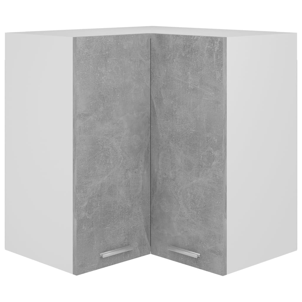 Pensile Angolare Grigio Cemento 57x57x60cm in Legno Multistrato