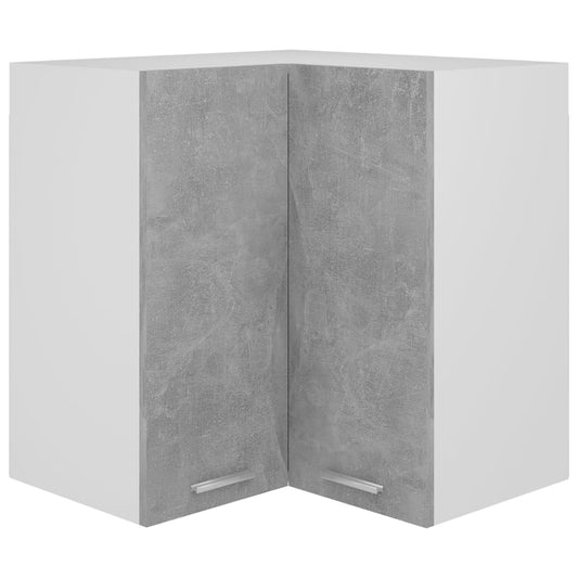 Pensile Angolare Grigio Cemento 57x57x60cm in Legno Multistrato