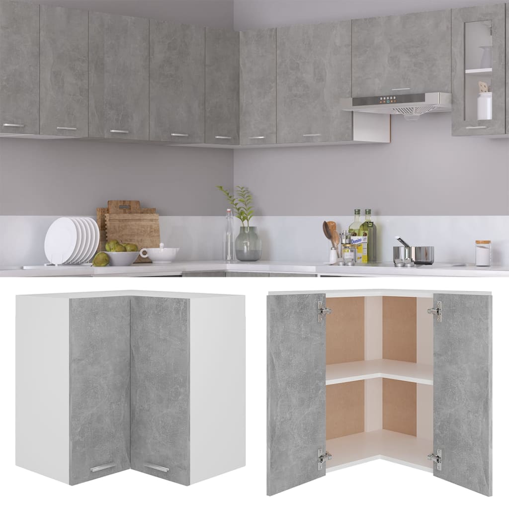 Pensile Angolare “Lyon” Grigio Cemento 57x57x60cm