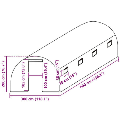 Telo di Ricambio per Serra (18 m²) 300x600x200 cm Verde - homemem39