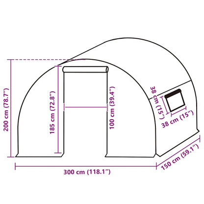 Telo di Ricambio per Serra (4,5 m²) 3x1,5x2 m Trasparente - homemem39