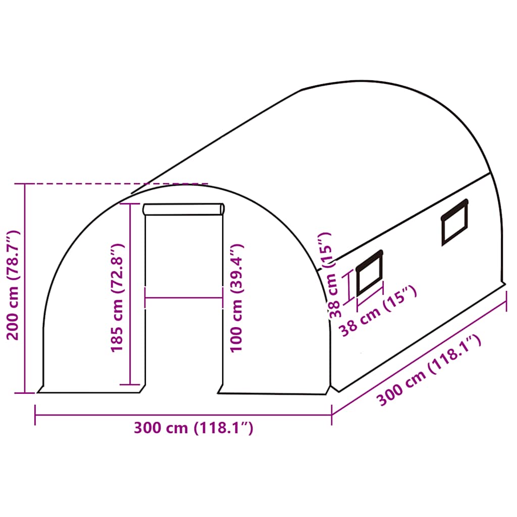 Telo di Ricambio per Serra (9 m²) 3x3x2 m Trasparente | homemem39