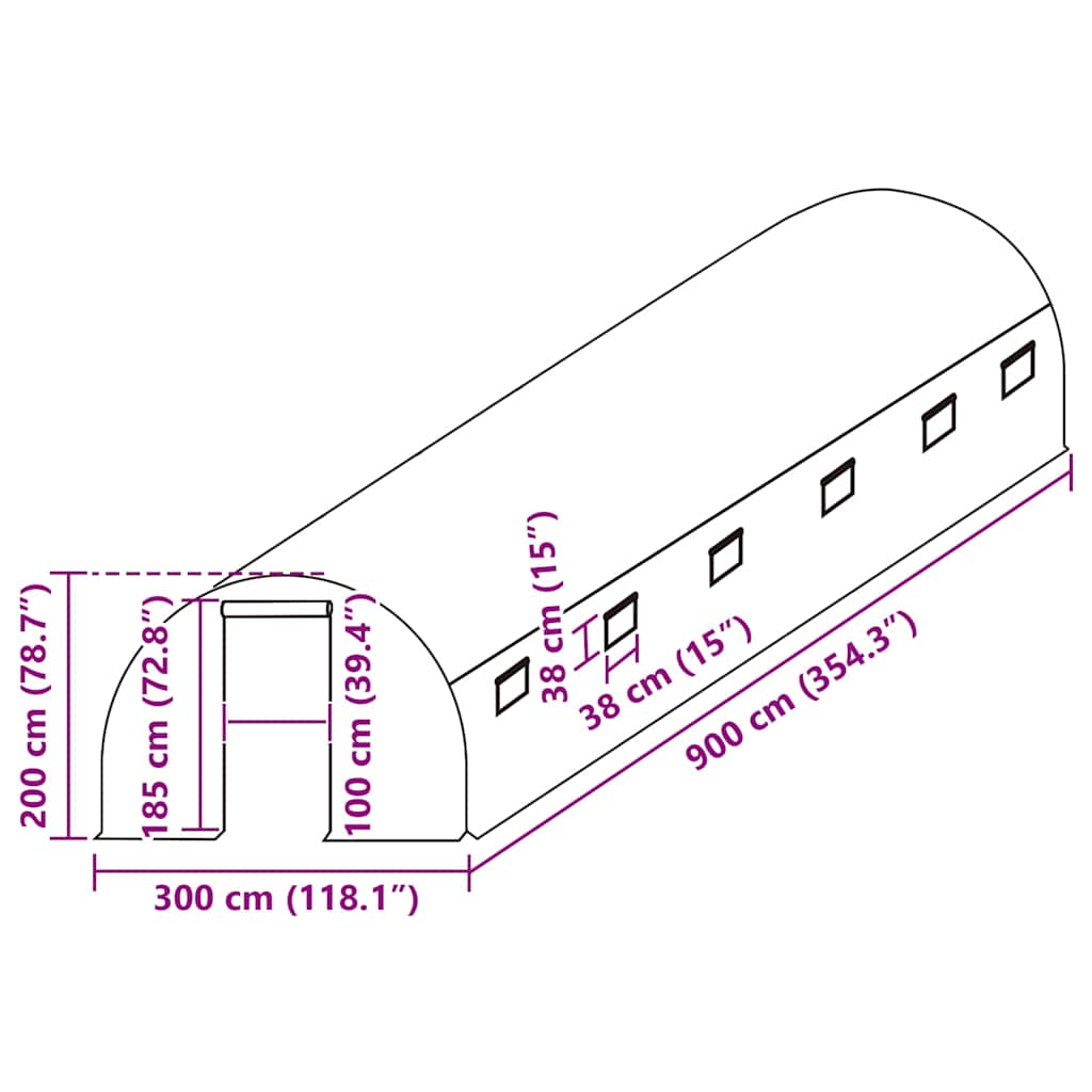 Telo di Ricambio per Serra (27 m²) 3x9x2 m Trasparente | homemem39
