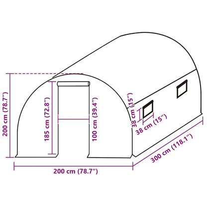 Telo di Ricambio per Serra (6 m²) 200x300x200 cm Verde - homemem39