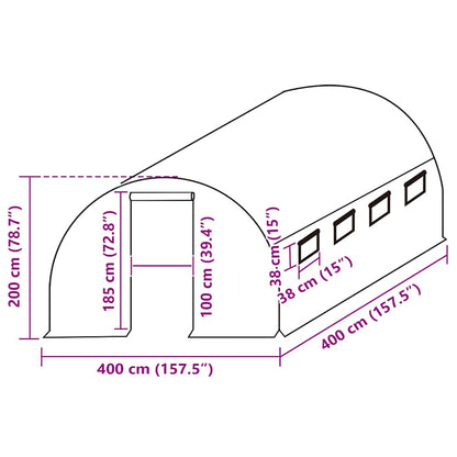 Telo di Ricambio per Serra (16 m²) 400x400x200 cm Verde | homemem39