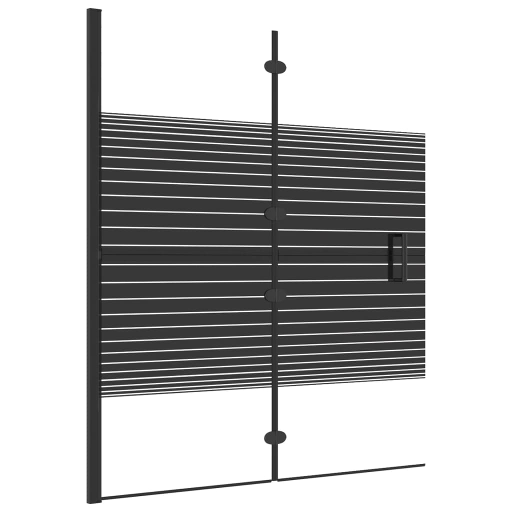 Pannello Doccia Pieghevole in ESG 120x140 cm Nero