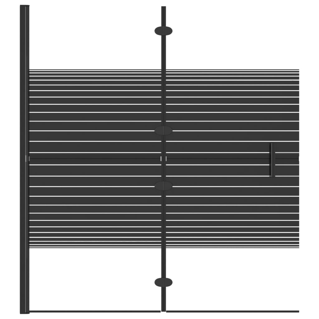 Pannello Doccia Pieghevole in ESG 120x140 cm Nero