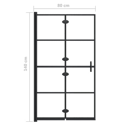 Pannello Doccia Pieghevole in ESG 80x140 cm Nero | homemem39