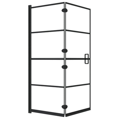 Pannello Doccia Pieghevole in ESG 120x140 cm Nero | homemem39