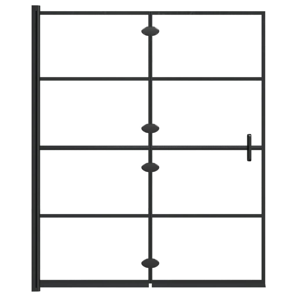 Pannello Doccia Pieghevole in ESG 120x140 cm Nero | homemem39