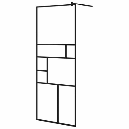 Parete Doccia Walk-in in Vetro Trasparente ESG Nera 80x195 cm | homemem39