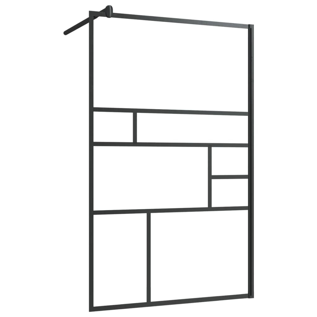 Parete Doccia Walk-in in Vetro Trasparente ESG Nera 100x195 cm - homemem39