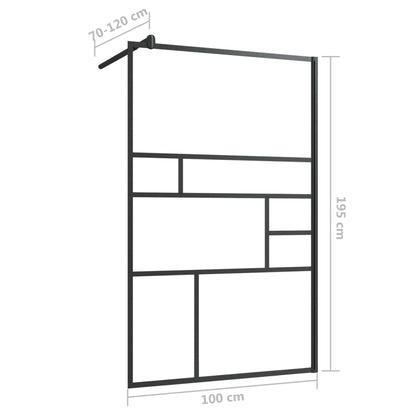 Parete Doccia Walk-in in Vetro Trasparente ESG Nera 100x195 cm - homemem39