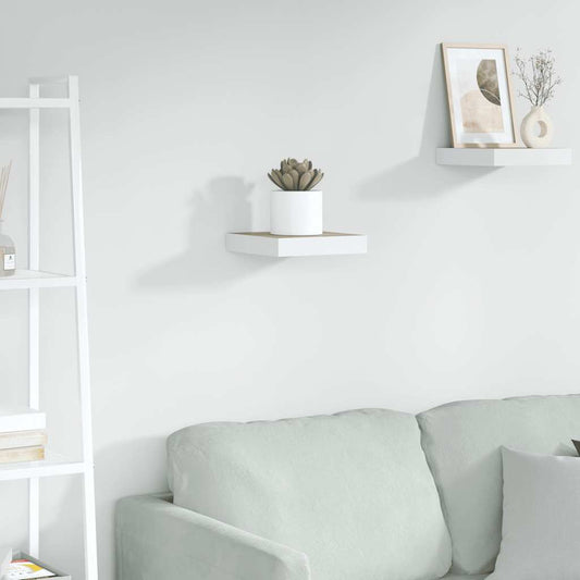 Scaffale a Parete Rovere e Bianco 23x23,5x3,8 cm in MDF | homemem39