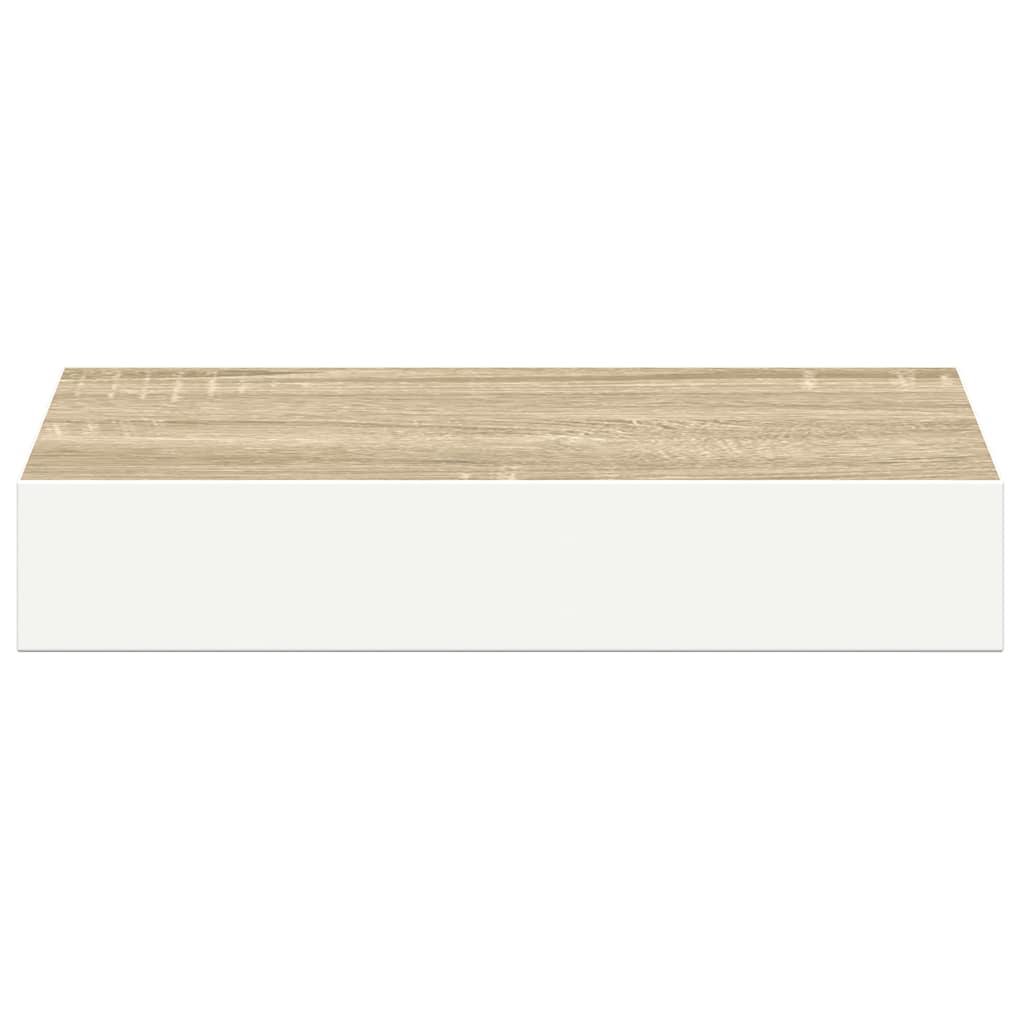 Scaffali a Parete 2 pz Rovere e Bianco 23x23,5x3,8 cm in MDF | homemem39