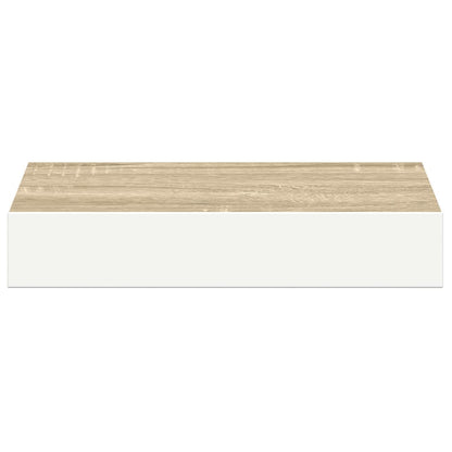 Scaffali a Parete 2 pz Rovere e Bianco 23x23,5x3,8 cm in MDF | homemem39