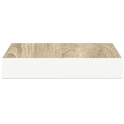 Scaffali a Parete 2 pz Rovere e Bianco 23x23,5x3,8 cm in MDF | homemem39