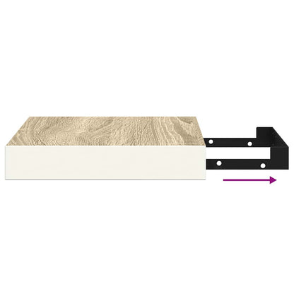Scaffali a Parete 2 pz Rovere e Bianco 23x23,5x3,8 cm in MDF | homemem39