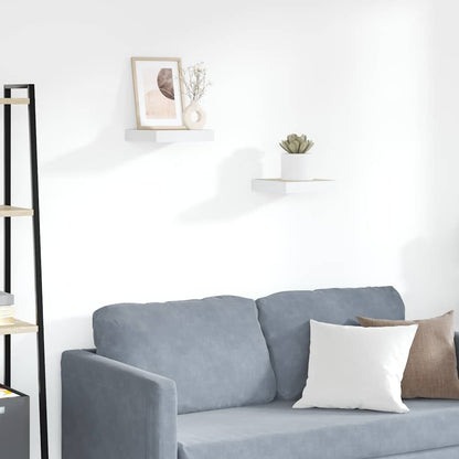 Scaffali a Parete 2 pz Rovere e Bianco 23x23,5x3,8 cm in MDF