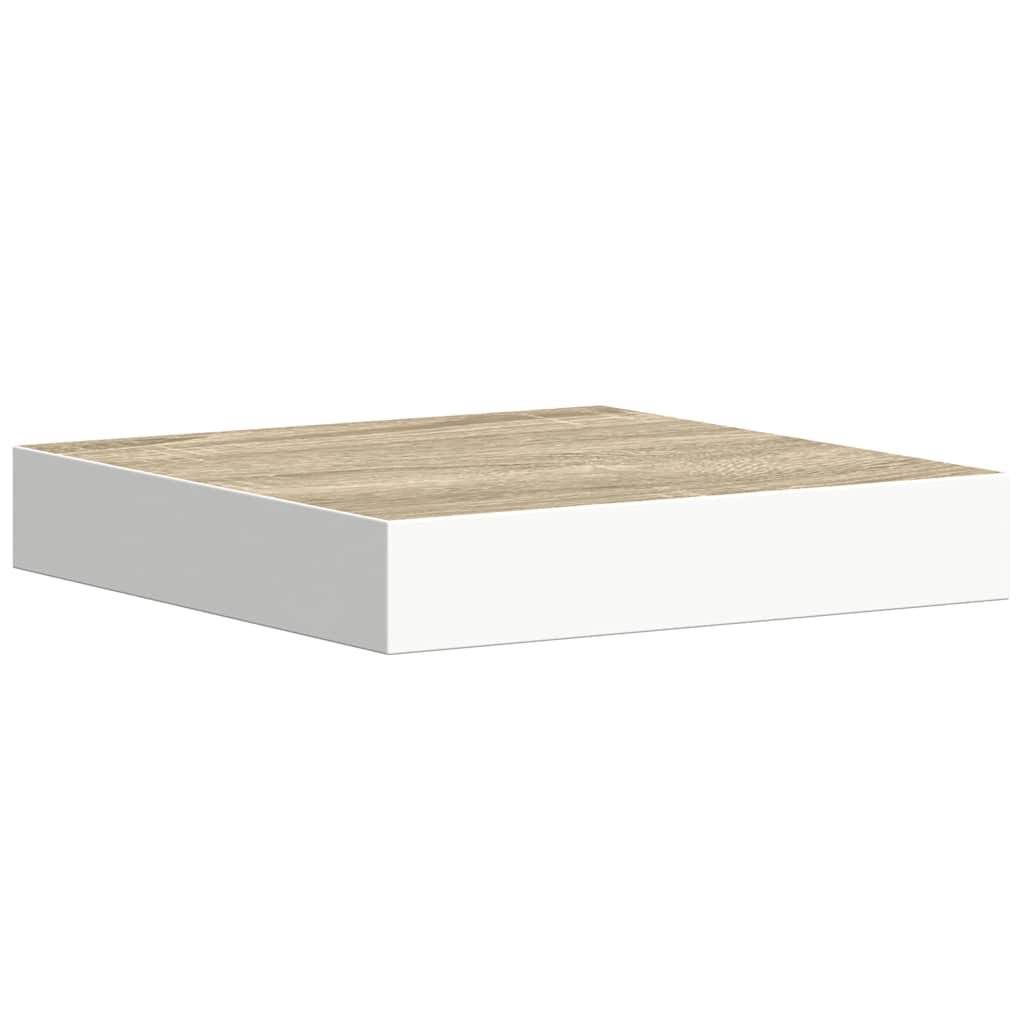 Scaffali a Parete 4 pz Rovere e Bianco 23x23,5x3,8 cm in MDF