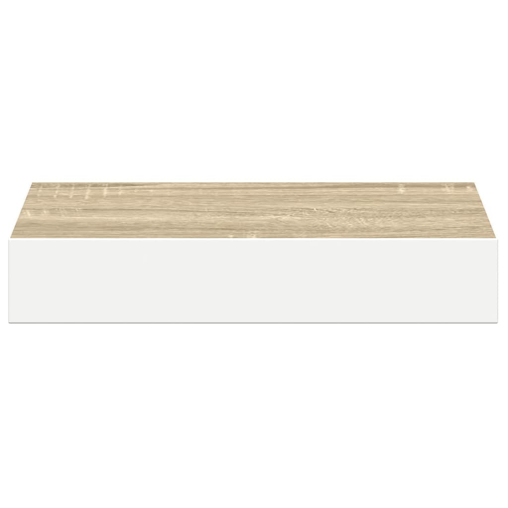 Scaffali a Parete 4 pz Rovere e Bianco 23x23,5x3,8 cm in MDF