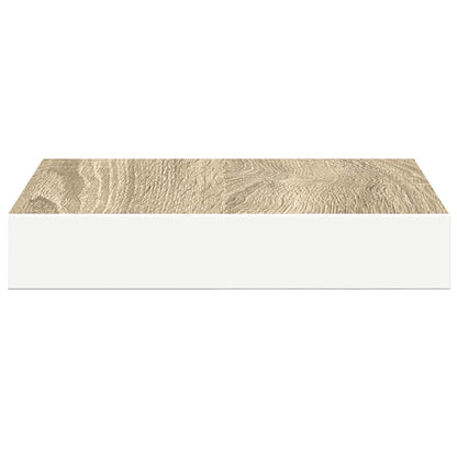 Scaffali a Parete 4 pz Rovere e Bianco 23x23,5x3,8 cm in MDF | homemem39