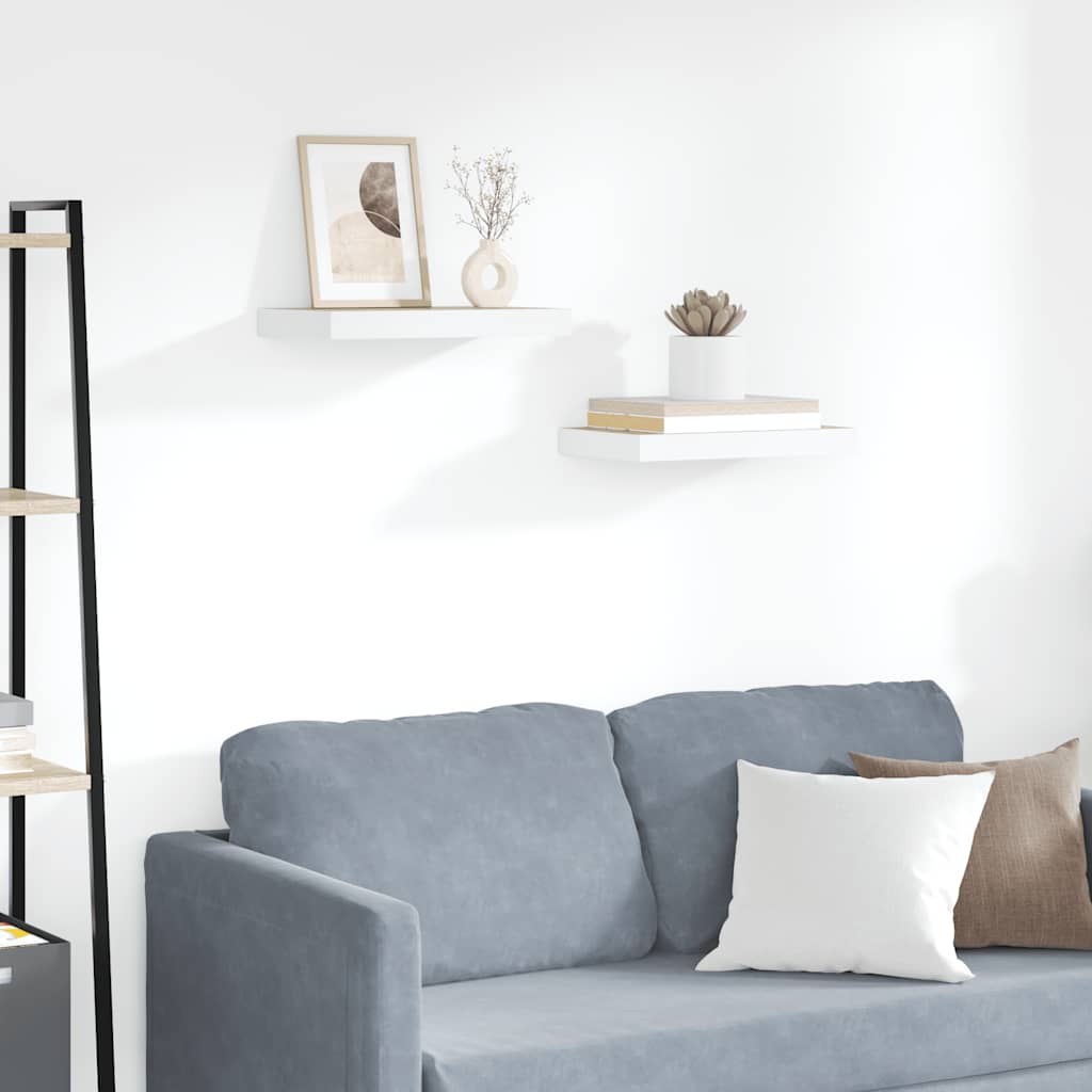 Scaffali a Parete 2 pz Rovere e Bianco 40x23,5x3,8 cm in MDF | homemem39