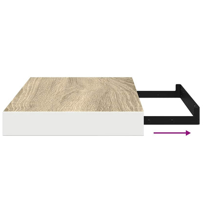 Scaffali a Parete 4 pz Rovere e Bianco 40x23,5x3,8 cm in MDF | homemem39