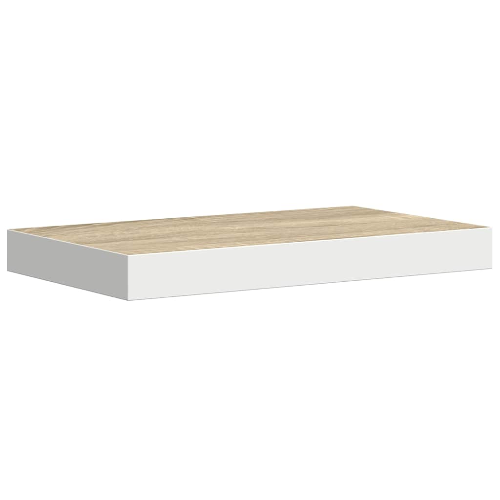 Scaffale a Parete Rovere e Bianco 50x23,5x3,8 cm in MDF