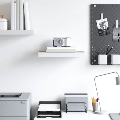 Scaffale a Parete Rovere e Bianco 50x23x3,8 cm in MDF - homemem39