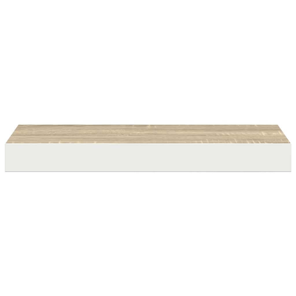 Scaffale a Parete Rovere e Bianco 50x23,5x3,8 cm in MDF