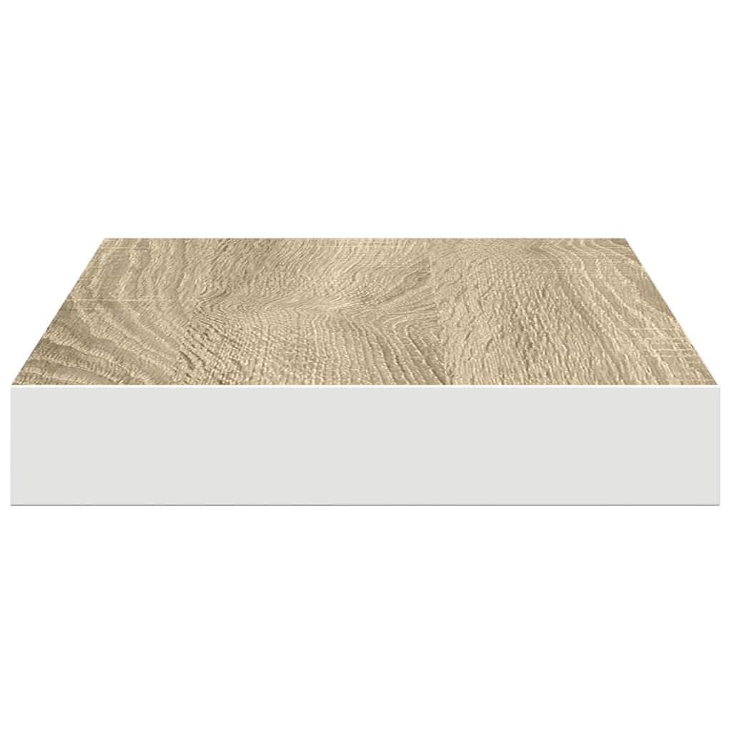 Scaffale a Parete Rovere e Bianco 50x23,5x3,8 cm in MDF