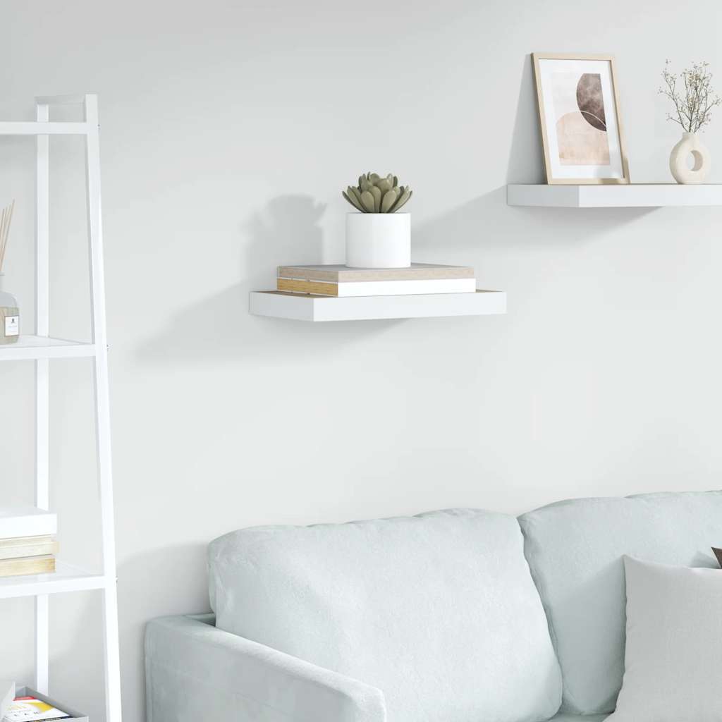 Scaffale a Parete Rovere e Bianco 50x23,5x3,8 cm in MDF | homemem39