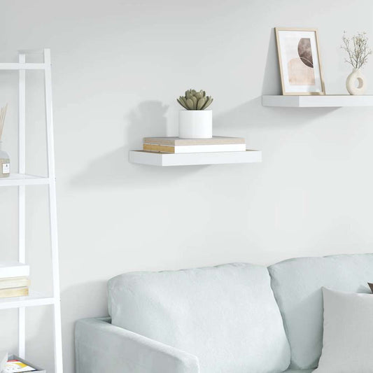 Scaffale a Parete Rovere e Bianco 50x23,5x3,8 cm in MDF | homemem39