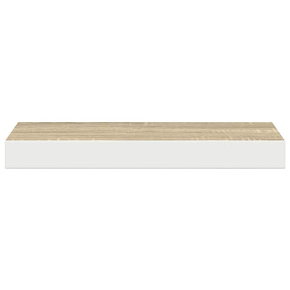 Scaffali a Parete 2 pz Rovere e Bianco 50x23x3,8 cm in MDF | homemem39