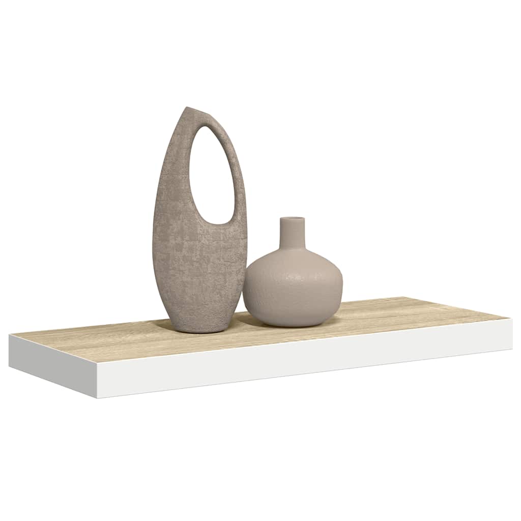 Scaffale a Parete Rovere e Bianco 60x23,5x3,8 cm in MDF | homemem39