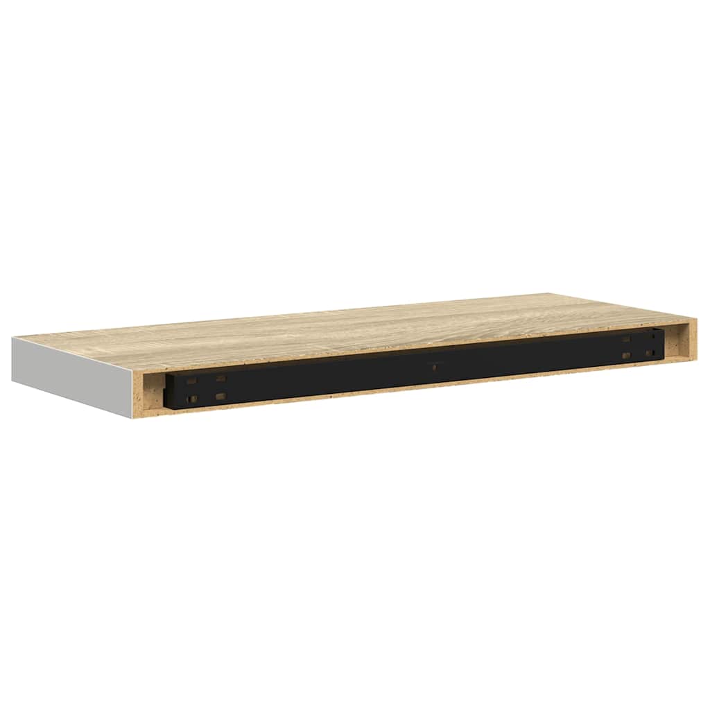 Scaffale a Parete Rovere e Bianco 60x23,5x3,8 cm in MDF | homemem39