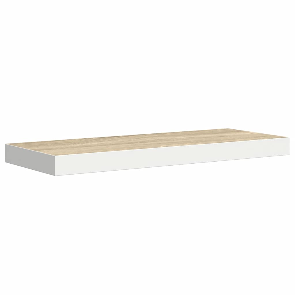 Scaffali a Parete 2 pz Rovere e Bianco 60x23,5x3,8 cm in MDF | homemem39