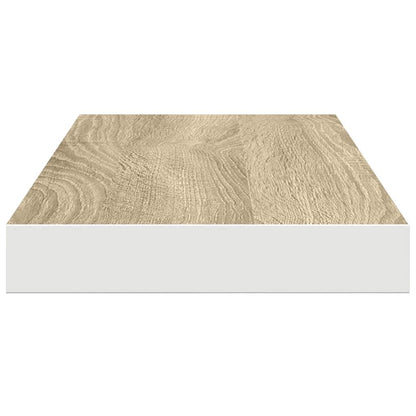 Scaffali a Parete 2 pz Rovere e Bianco 60x23,5x3,8 cm in MDF | homemem39