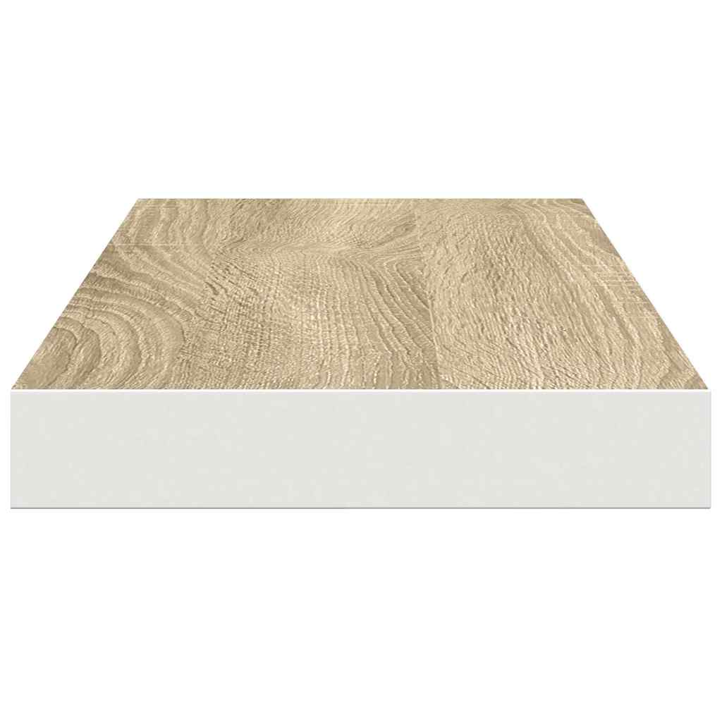 Scaffali a Parete 4 pz Rovere e Bianco 60x23,5x3,8 cm in MDF
