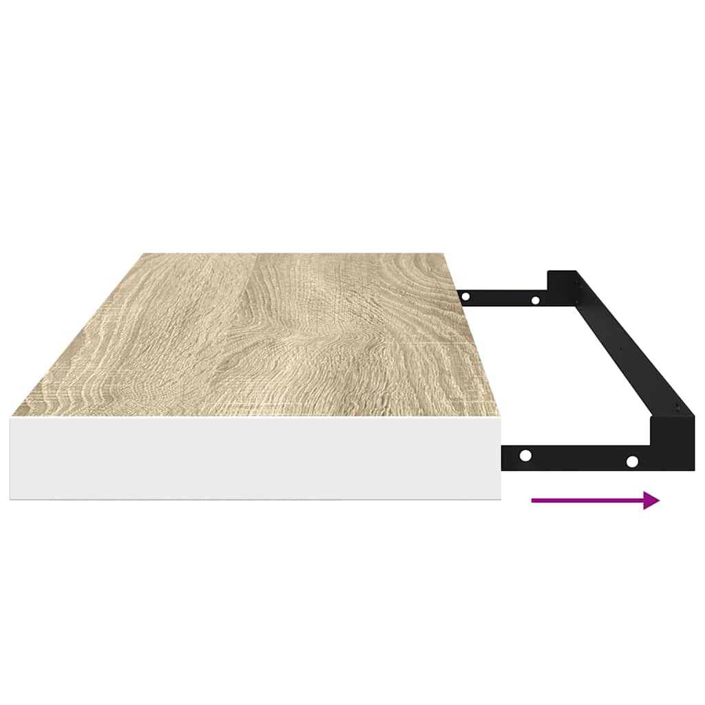 Scaffali a Parete 4 pz Rovere e Bianco 60x23,5x3,8 cm in MDF | homemem39