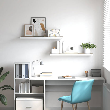 Scaffali a Parete 2 pz Rovere e Bianco 80x23,5x3,8 cm in MDF