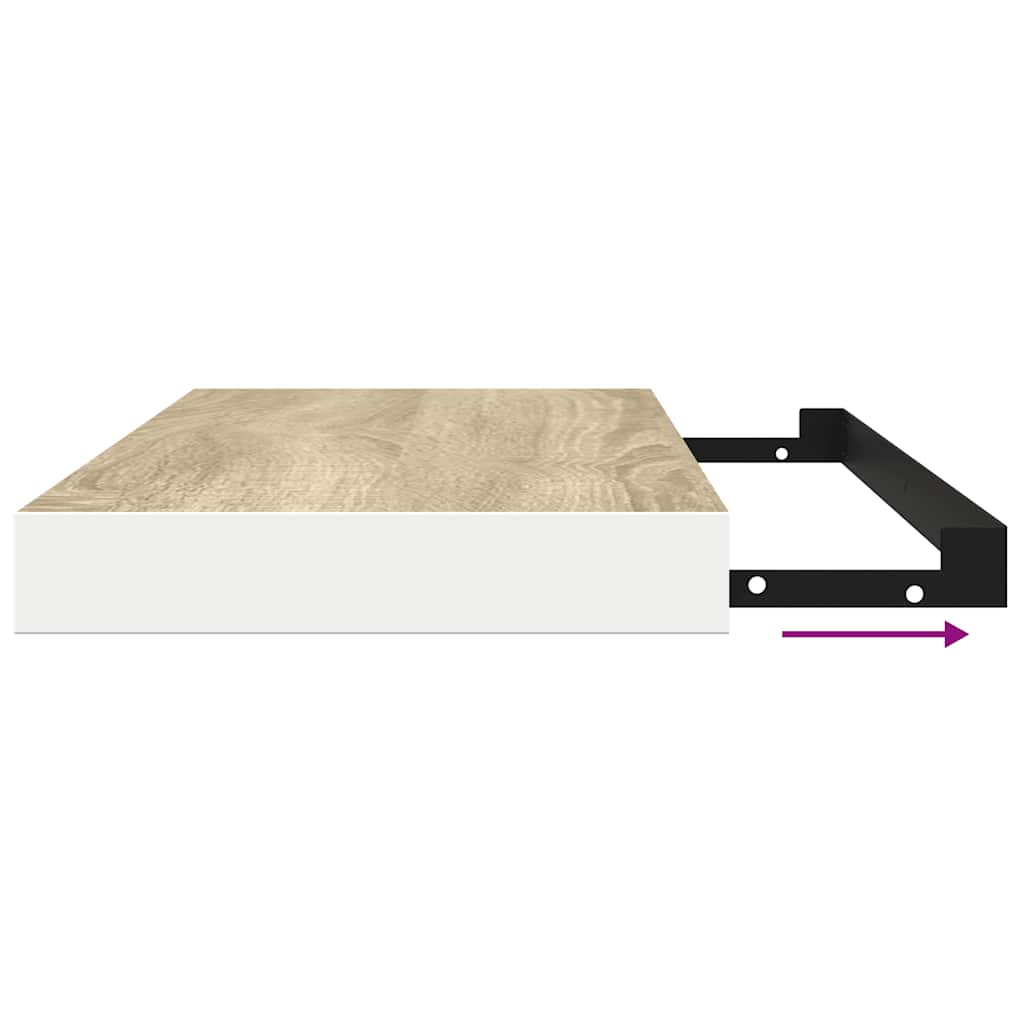 Scaffali a Parete 4 pz Rovere e Bianco 80x23,5x3,8 cm in MDF | homemem39