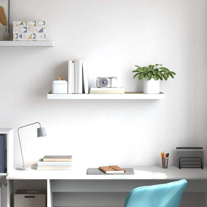 Scaffale a Parete Rovere e Bianco 90x23,5x3,8 cm in MDF