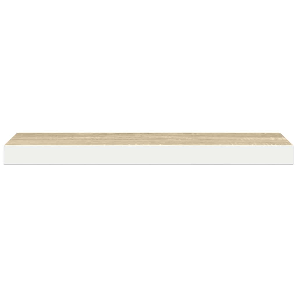 Scaffale a Parete Rovere e Bianco 90x23,5x3,8 cm in MDF | homemem39