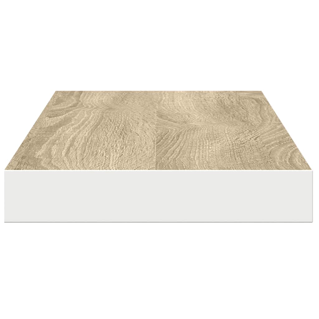 Scaffale a Parete Rovere e Bianco 90x23,5x3,8 cm in MDF | homemem39