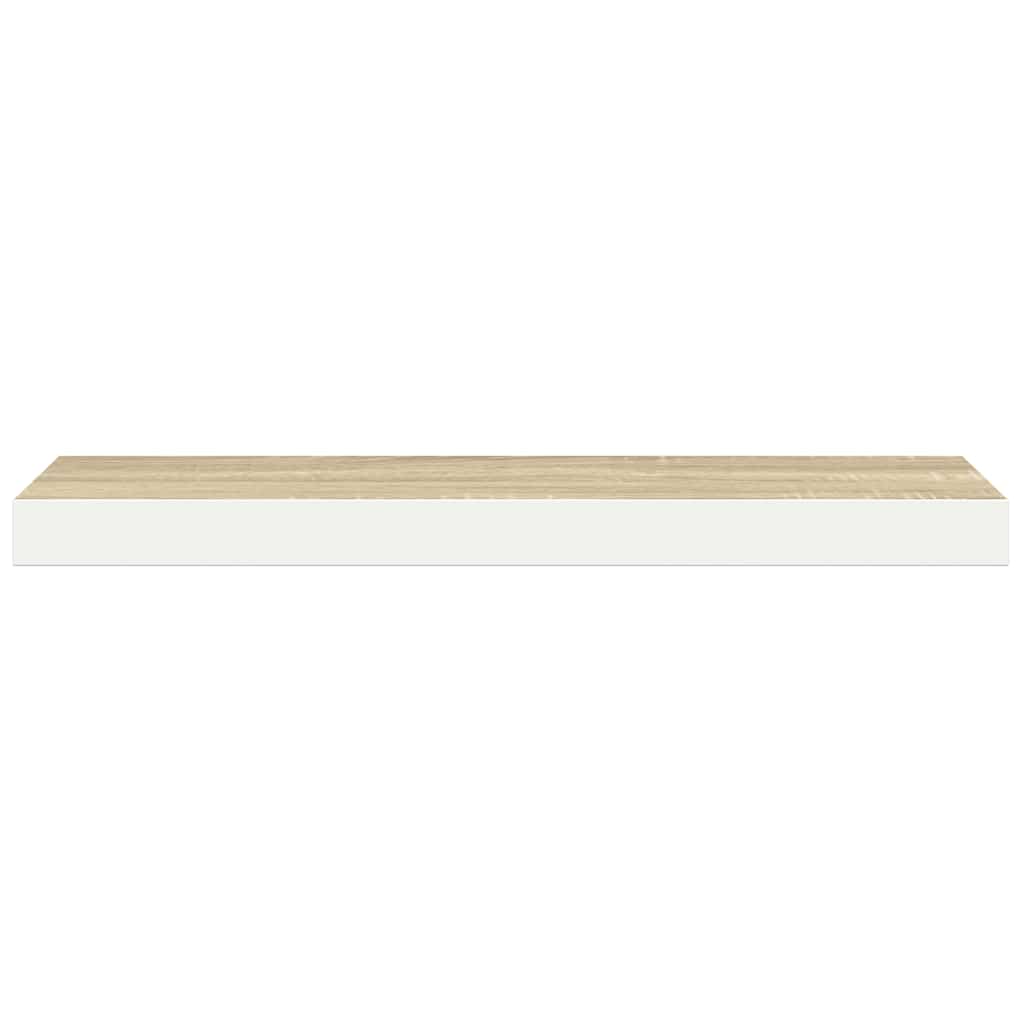 Scaffali a Parete 2 pz Rovere e Bianco 90x23,5x3,8 cm in MDF | homemem39