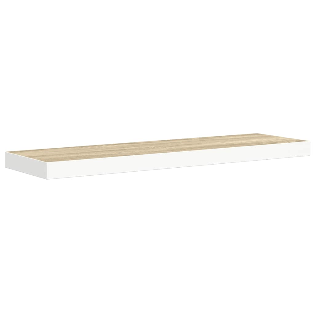Scaffali a Parete 4 pz Rovere e Bianco 90x23,5x3,8 cm in MDF