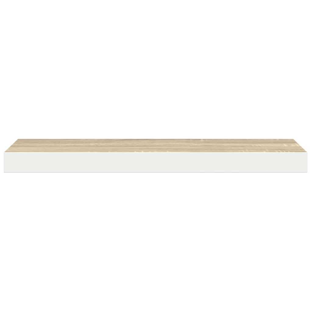 Scaffali a Parete 4 pz Rovere e Bianco 90x23,5x3,8 cm in MDF