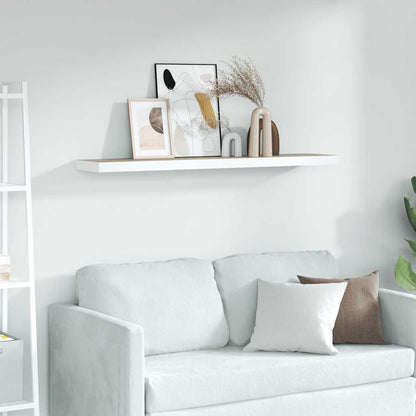 Scaffale a Parete Rovere e Bianco 120x23,5x3,8 cm in MDF | homemem39